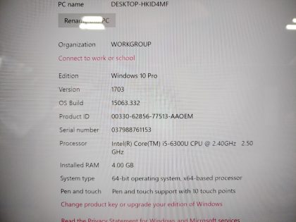 we have added actual images to this listing of the Microsoft Surface you would receive. Clean install of Windows 10 Pro Operating system. May have some minor scratches/dents/scuffs. [ What is included: Microsoft Surface ]Item Specifics: MPN : Surface Pro 4UPC : N/AType : Laptop/TabletBrand : MicrosoftProduct Line : Surface ProModel : Surface Pro 4 / 1724Operating System : Windows 10 Pro x64Screen Size : 12.3-inch TouchscreenProcessor Type : Intel Core i5-6300U 6th GenProcessor Speed : 2.40GHz / 2.50GHzGraphics Processing Type : Intel(R) HD Graphics 520Memory : 4GBHard Drive Capacity : 128GB SSD - 3