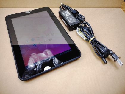 Good condition! Theres a few scuffs around the edges. **POWER ADAPTER INCLUDED**Item Specifics: MPN : Thrive AT100UPC : N/ABrand : ToshibaType : TabletProduct Line : ThriveOperating System : Android 4.0.4Screen Size : 10"Storage Capacity : 32GB + 4GB Micro SDColor : BlackModel : Thrive AT100Network : N/AConnectivity : Wi-Fi / BluetoothInternet Connectivity : Wi-Fi - 1