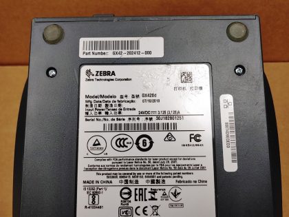 Good Condition! There is some minor scratches/scuffs from normal use. Tested and pulled from a working environment! **OEM POWER ADAPTER INCLUDED**Item Specifics: MPN : GX420dUPC : N/ATechnology : ThermalPrinter Type : Direct-ThermalOutput Type : Black / WhiteBrand : ZebraModel : GX420d / GX42-202412-000Product Line : Zebra RBlack Print Speed : Up to 6"/152 mm per secondType : Label PrinterScanning Resolution : 203 dpi (8 dots/mm) - 11