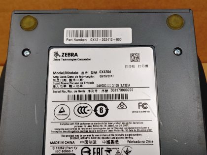 Good Condition! Missing one rubber foot on the bottom. There is some minor scratches/scuffs from normal use. Tested and pulled from a working environment! **POWER ADAPTER INCLUDED**Item Specifics: MPN : GX420dUPC : N/ATechnology : ThermalPrinter Type : Direct ThermalOutput Type : Black / WhiteBrand : ZebraModel : GX420d / GX42-202412-000Product Line : Zebra GPrint Speed : Up to 6"/152 mm per secondType : Label PrinterScanning Resolution : 203 dpi (8 dots/mm) - 11