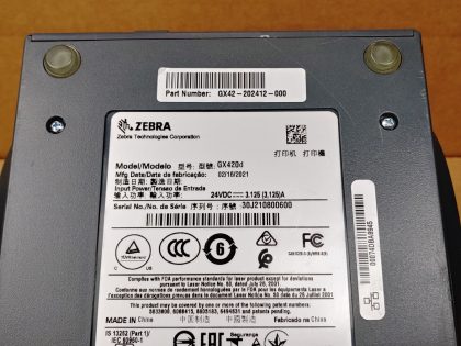 Good Condition! 1 Rubber foot is missing on the bottom. There is some minor scratches/scuffs from normal use. Tested and pulled from a working environment! **POWER ADAPTER INCLUDED**Item Specifics: MPN : GX420dUPC : N/ATechnology : ThermalPrinter Type : Direct ThermalOutput Type : Black / WhiteBrand : ZebraModel : GX420d / GX42-202412-000Product Line : Zebra GPrint Speed : Up to 6"/152 mm per secondType : Label PrinterScanning Resolution : 203 dpi (8 dots/mm) - 9
