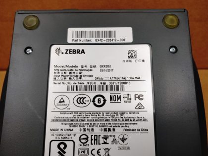 Good Condition! There is some minor scratches/scuffs from normal use. Tested and pulled from a working environment! **POWER ADAPTER INCLUDED**Item Specifics: MPN : GX420dUPC : N/ATechnology : ThermalPrinter Type : Direct ThermalOutput Type : Black / WhiteBrand : ZebraModel : GX420d / GX42-202412-000Product Line : Zebra GBlack Print Speed : Up to 6"/152 mm per secondType : Label PrinterScanning Resolution : 203 dpi (8 dots/mm) - 10