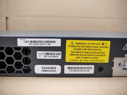 Good Condition! Tested and pulled from a working environment! **NO POWER CORD INCLUDED**Item Specifics: MPN : WS-C2960X-48TD-LUPC : N/AType : Ethernet SwitchForm Factor : Rack-MountableBrand : CiscoModel : WS-C2960X-48TD-LNetwork Management Type : Fully ManagedNumber of LAN Ports : 48 - 8