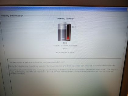Battery states "Communication Error". Tested and Working as it should. Boots to the BIOs. May have a few minor cosmetic scratches/scuffs. For your help