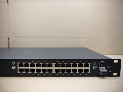 Good Condition! Tested and pulled from a working environment! May have a few minor cosmetic scratches/scuffs. **NO POWER ADAPTER INCLUDED** Item Specifics: MPN : ES-24-250WUPC : N/AType : Ethernet SwitchForm Factor : Rack-MountableBrand : Ubiquiti NetworksModel : ES-24-250WNetwork Management Type : Fully ManagedNetwork Connectivity : Wired-Ethernet (RJ-45)Number of LAN Ports : 24 - 3