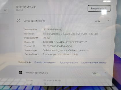 we have added actual images to this listing of the Asus Q551L you would receive. Clean install of Windows 11 Home Operating system. May have some minor scratches/dents/scuffs.[ What is included: Asus Q551LB + Power Adapter ]Item Specifics: MPN : Q551LBUPC : N/AType : LaptopBrand : AsusProduct Line : GamingModel : Q551LBOperating System : Windows 11 Home x64Screen Size : 15.6" TouchscreenProcessor Type : Intel Core i7-5500U 5th GenProcessor Speed : 2.40GHz / 2.39GHzGraphics Processing Type : NVIDIA GeForce 940M / Intel(R) HD Graphics 5500Memory : 12GBHard Drive Capacity : 500GB SSD - 5