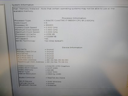 There is a chunk of plastic broke off by the SC slot (View image 9). The screen has a thin line of light wear from the keyboard. Bottom plate is missing all rubber feet (View image 6). Tested and Working as it should. Boots to the BIOs. May have a few minor cosmetic scratches/scuffs. For your help