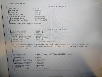 we have added actual images to this listing of the Dell Latitude you would receive. **NO POWER ADAPTER / NO SSD or HDD/CABLE  / NO OS/ NO BATTERY or CABLE**Item Specifics: MPN : Latitude 5501UPC : N/AType : LaptopBrand : DellProduct Line : LatitudeModel : Latitude 5501Operating System : N/AScreen Size : 15.6-inchProcessor Type : Intel Core i7-9850H 9th GenProcessor Speed : 2.60GHzGraphics Processing Type : Intel(R) UHD GraphicsMemory : 8GBHard Drive Capacity : N/A - 5