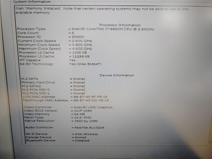 we have added actual images to this listing of the Dell Latitude you would receive. **NO POWER ADAPTER / NO SSD or HDD or CABLE  / NO OS/ NO BATTERY or CABLE**Item Specifics: MPN : Latitude 5501UPC : N/AType : LaptopBrand : DellProduct Line : LatitudeModel : Latitude 5501Operating System : N/AScreen Size : 15.6"Processor Type : Intel Core i7-9850H 9th GenProcessor Speed : 2.60GHzGraphics Processing Type : Intel(R) UHD GraphicsMemory : 8GBHard Drive Capacity : N/A - 5
