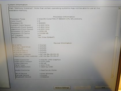 There is a faint pressure mark in the lower right corner of the screen (View image 8). There is also a small crack in the plastic of the SC slot (View image 9). Tested and Working as it should. Boots to the BIOs. May have a few minor cosmetic scratches/scuffs. For your help