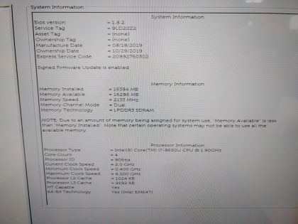 we have added actual images to this listing of the Dell Latitude you would receive. **NO POWER ADAPTER / NO SSD or HDD/ NO OS/ NO BATTERY INSTALLED**Item Specifics: MPN : Latitude 7390 2-in-1UPC : N/AType : LaptopBrand : DellProduct Line : LatitudeModel : Latitude 7390 2-in-1Operating System : N/AScreen Size : 13.3" TouchscreenProcessor Type : Intel Core i7-8650U 8th GenProcessor Speed : 1.90GHzGraphics Processing Type : Intel(R) UHD Graphics 620Memory : 16GBHard Drive Capacity : N/A - 5