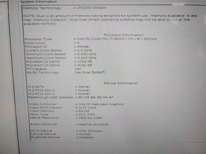 and another laptop has wear on the space bar (View images 8 & 9). There may be some very light wear on the touchpad or screen. May have a few minor cosmetic scratches/scuffs. For your help