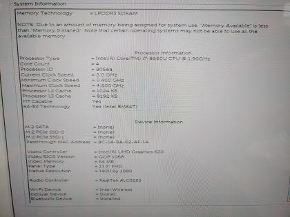 we have added actual images to this listing of the Dell Latitude you would receive. **NO POWER ADAPTER / NO SSD  / NO OS / NO BATTERY**Item Specifics: MPN : Latitude 7390 2-in-1UPC : N/AType : LaptopBrand : DellProduct Line : LatitudeModel : Latitude 7390 2-in-1Operating System : N/AScreen Size : 13.3-inch TouchscreenProcessor Type : Intel Core i7-8650U 8th GenProcessor Speed : 1.90GHzGraphics Processing Type : Intel(R) UHD Graphics 620Memory : 16GBHard Drive Capacity : N/A - 5