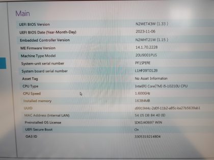 we have added actual images to this listing of the Lenovo ThinkPad you would receive.**NO POWER ADAPTER / NO SSD or HDD/CADDY/CABLE  / NO OS** Item Specifics: MPN : ThinkPad X1 CarbonUPC : N/AType : LaptopBrand : LenovoProduct Line : ThinkPadModel : ThinkPad X1 Carbon 8th GenOperating System : N/AScreen Size : 14-inchProcessor Type : Intel Core i5-10210U 10th GenProcessor Speed : 1.60GHzGraphics Processing Type : N/AMemory : 16GBHard Drive Capacity : N/A - 5