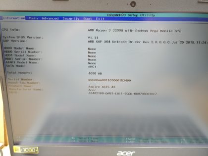 we have added actual images to this listing of the Acer Aspire you would receive. **NO POWER ADAPTER / NO SSD or HDD/CADDY/CABLE  / NO OS**Item Specifics: MPN : Aspire A515-43UPC : N/AType : LaptopBrand : AcerProduct Line : AspireModel : Aspire A515-43Operating System : N/AScreen Size : 15.6-inchProcessor Type : AMD Ryzen 3 3200U w/ Radeon Vega Mobile GfxProcessor Speed : 2.60GHzGraphics Processing Type : Radeon Vega Mobile GfxMemory : N/AHard Drive Capacity : N/A - 5