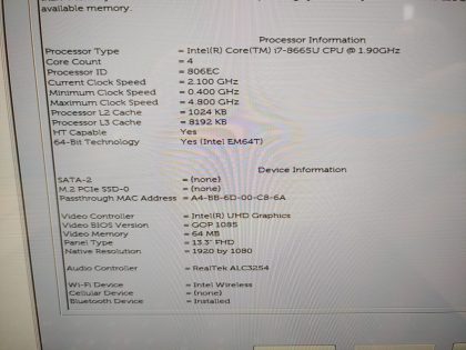 we have added actual images to this listing of the Dell Latitude you would receive.**NO POWER ADAPTER / NO SSD or HDD/CADDY/CABLE  / NO OS / NO RAM / NO BATTERY or CABLE** Item Specifics: MPN : Latitude 5300 2-in-1UPC : N/AType : LaptopBrand : DellProduct Line : LatitudeModel : Latitude 5300 2-in-1Operating System : N/AScreen Size : 13.3" TouchscreenProcessor Type : Intel Core i7-8665U 8th GenProcessor Speed : 1.90GHzGraphics Processing Type : Intel(R) UHD GraphicsMemory : N/AHard Drive Capacity : N/A - 5