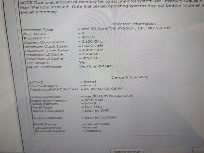 the housing on the inside is brokje (View image 6). Screen has a little wear from the keyboard. Tested and Working. Boots to the BIOs. May have a few minor cosmetic scratches/scuffs. For your help