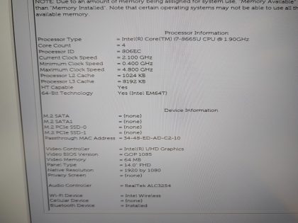There is 2 tiny pressure marks on the right edge of the screen (View image 9). The corner of the bottom plate is broke off (View image 10). Tested and Working as it should. Boots to the BIOs. May have a few minor cosmetic scratches/scuffs. For your help