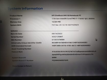 we have added actual images to this listing of the HP EliteBook you would receive. **NO POWER ADAPTER / NO SSD or HDD / NO OS/ NO BATTERY or CABLE**Item Specifics: MPN : EliteBook 840 G8UPC : N/AType : LaptopBrand : HPProduct Line : EliteBookModel : EliteBook 840 G8Operating System : N/AScreen Size : 14-inch w/ Sure View Privacy Integrated ScreenProcessor Type : Intel Core i7-1165G7 11th GenProcessor Speed : 2.80GHzGraphics Processing Type : Intel(R) Iris(R) Xe GraphicsMemory : 16GBHard Drive Capacity : N/A - 4