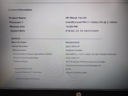 we have added actual images to this listing of the HP ZBook you would receive. **NO POWER ADAPTER / NO SSD or HDD/CADDY/CABLE  / NO OS** Item Specifics: MPN : ZBook 15u G4UPC : N/AType : LaptopBrand : HPProduct Line : ZBookModel : ZBook 15u G4Operating System : N/AScreen Size : 15.6-inchProcessor Type : Intel Core i7-7500U 7th GenProcessor Speed : 2.70GHzGraphics Processing Type : Intel(R) HD Graphics 620Memory : 16GBHard Drive Capacity : N/A - 4