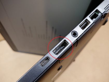 but stays in place with the screw (View image 10). There is a tiny pressure mark in the screen on the left side (View image 11). Tested and Working. Boots to the BIOs. May have a few minor cosmetic scratches/scuffs. For your help