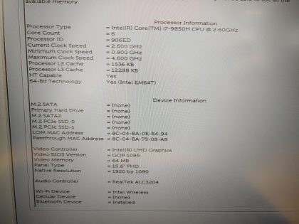 LOT of 2 - There is some white spots in the lower portion of the screens (View image 9). Tested and Working. Boots to the BIOs. May have a few minor cosmetic scratches/scuffs. For your help