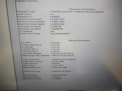 LOT of 2 - There is some white spots in the lower portion of the screens (View image 9). Tested and Working. Boots to the BIOs. May have a few minor cosmetic scratches/scuffs. For your help