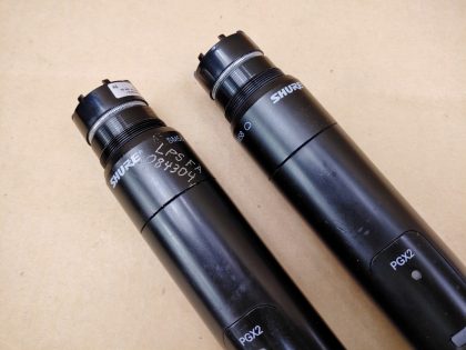 Tested for power on only. There is some writing engraved on the upper portion of the microphones. There is some hariline cracks around the top of the piece that screws on over the battery compartment. **NO AA BATTERIES INCLUDED**Item Specifics: MPN : PGX2 H6UPC : N/ABrand : SHUREType : Wireless MicrophoneModel : PGX2 H6 524-542MHzConnectivity : WirelessForm Factor : Hand Held / Stand Held - 2