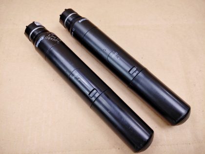 Tested for power on only. There is some writing engraved on the upper portion of the microphones. There is some hariline cracks around the top of the piece that screws on over the battery compartment. **NO AA BATTERIES INCLUDED**Item Specifics: MPN : PGX2 H6UPC : N/ABrand : SHUREType : Wireless MicrophoneModel : PGX2 H6 524-542MHzConnectivity : WirelessForm Factor : Hand Held / Stand Held - 1