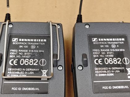Pulled from a working environment. May have some minor cosmetic scratches/scuffs from normal use. **NO AA-BATTERIES INCLUDED**Item Specifics: MPN : EW100 G2 SK100UPC : N/ABrand : SennheiserType : Bodypack TransmitterModel : EW100 G2 SK100 / 518-554MHzConnectivity : WirelessForm Factor : Bodypack TransmitterMicrophone Form Factor : N/A - 3