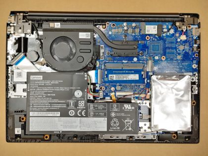 **NO POWER (DOA)** The laptop does NOT power. The 2 USBs on the right side of the laptop have signs of liquid spill in them (View image 9). The post that the M.2 would screw down to is broke off the board (View image 10). Both back corners of the laptop have chunks of plastic broke off (View images 11 & 12). Screen looks to be in good condition