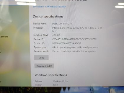we have added actual images to this listing of the Microsoft Surface you would receive. Clean install of Windows 10 Pro Operating system. May have some minor scratches/dents/scuffs.[ What is included: Microsoft Surface  ]Item Specifics: MPN : Surface Pro 4UPC : N/AType : LaptopBrand : MicrosoftProduct Line : SurfaceModel : Surface Pro 4 / 1724Operating System : Windows 10 Pro x64Screen Size : 12.3" TouchscreenProcessor Type : Intel Core i5-6300U 6th GenProcessor Speed : 2.40GHz / 2.50GHzGraphics Processing Type : Intel(R) HD Graphics 520Memory : 4GBHard Drive Capacity : 128GB SSD - 3