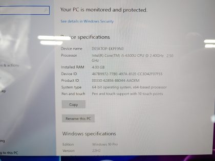 we have added actual images to this listing of the Microsoft Surface you would receive. Clean install of Windows 10 Pro Operating system. May have some minor scratches/dents/scuffs.[ What is included: Microsoft Surface  ]Item Specifics: MPN : Surface Pro 4UPC : N/AType : LaptopBrand : MicrosoftProduct Line : SurfaceModel : Surface Pro 4 / 1724Operating System : Windows 10 Pro x64Screen Size : 12.3" TouchscreenProcessor Type : Intel Core i5-6300U 6th GenProcessor Speed : 2.40GHz / 2.50GHzGraphics Processing Type : Intel(R) HD Graphics 520Memory : 4GBHard Drive Capacity : 128GB SSD - 3