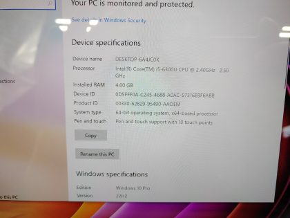 we have added actual images to this listing of the Microsoft Surface you would receive. Clean install of Windows 10 Pro Operating system. May have some minor scratches/dents/scuffs.[ What is included: Microsoft Surface + Power Adapter + 30-Day Warranty Included ]Item Specifics: MPN : Surface Pro 4UPC : N/AType : LaptopBrand : MicrosoftProduct Line : SurfaceModel : Surface Pro 4Operating System : Windows 10 Pro x64Screen Size : 12.3" TouchscreenProcessor Type : Intel Core i5-6300U 6th GenProcessor Speed : 2.40GHz / 2.50GHzGraphics Processing Type : Intel(R) HD Graphics 520Memory : 4GBHard Drive Capacity : 128GB SSD - 3