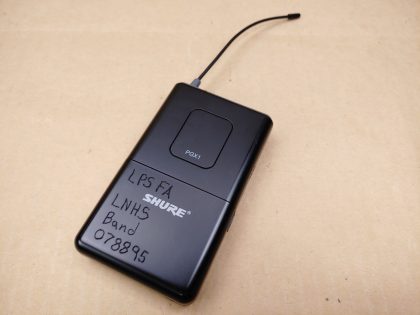 There is some engravings in the plastic on the front. Belt clip is missing. Overall good condition! Tested and working. Pulled from a working environment! **NO AA BATTERIES INCLUDED**Item Specifics: MPN : PGX1 L5UPC : N/ABrand : SHUREType : Wireless TransmitterModel : PGX1 L5 664-662MHzConnectivity : WirelessForm Factor : Bodypack Transmitter - 2
