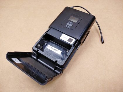 Pulled from a working environment. The rubber on top is slightly peeling and there is a few cosmetic scratches from normal use. The rubber piece at the base of the antenna is slightly torn on the side. Item Specifics: MPN : SLX1 J3UPC : N/ABrand : SHUREType : Bodypack TransmitterModel : SLX1 J3 572-596MHzConnectivity : WirelessMicrophone Form Factor : N/AForm Factor : Transmitter/Bodypack - 3