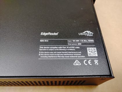 Good Condition! Tested and pulled from a working environment! **NO POWER CORD INCLUDED** Item Specifics: MPN : ER-8UPC : N/ABrand : UbiquitiModel : ER-8Max. LAN Data Rate : 1000 MbpsNumber of LAN Ports : 8Type : Router - 9