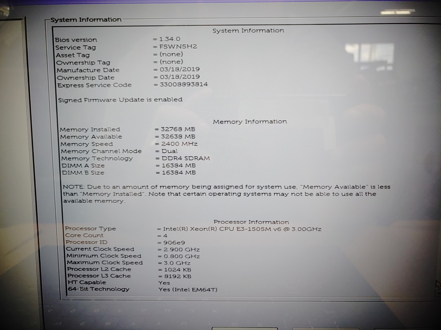 Dell Precision 5520 15.6" Xeon-E3-1505 v6✔32GB✔512GB✔M1200✔*NO OS/NO AC* *READ** - Image 10