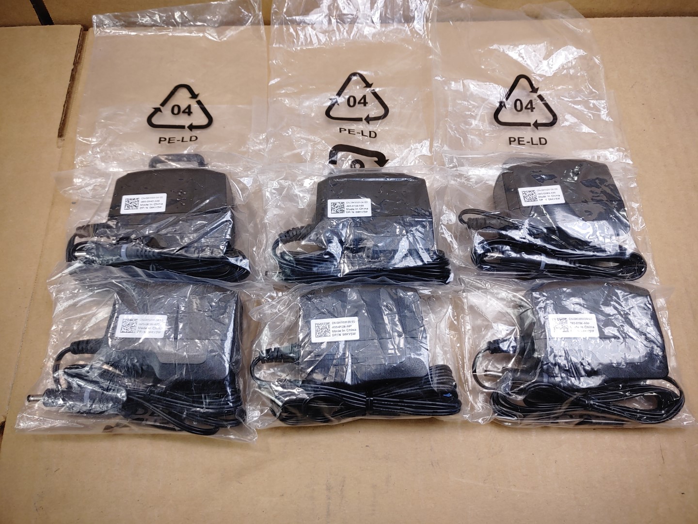 LOT of (6) Dell 8KV5W AC Adapter for Wyse 3040 **NO Slide Attachment Plug**