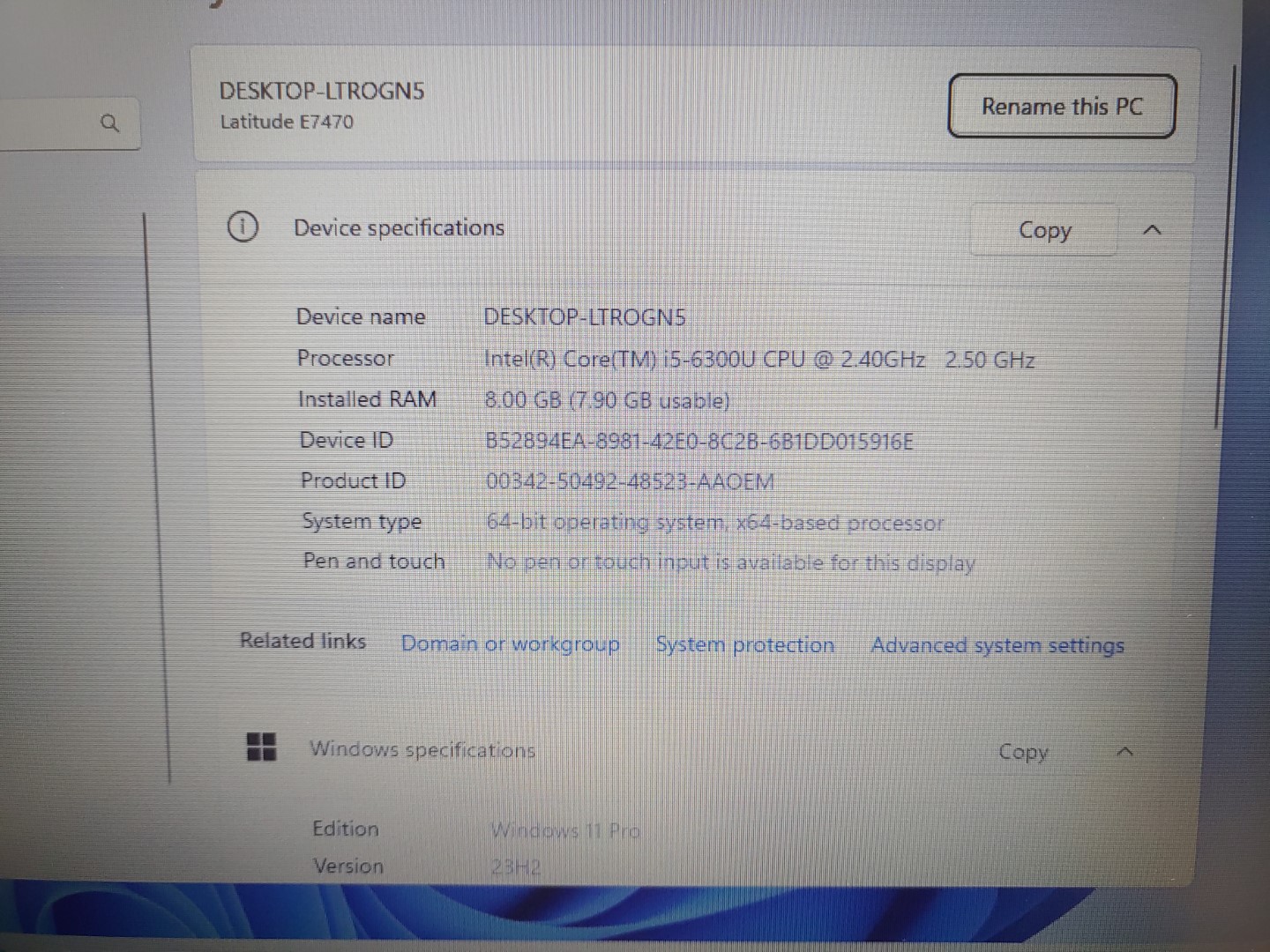 Dell Latitude E7470 14" Intel i5-6300U✔8GB RAM✔128GB M.2 SSD✔Win11Pro✔ *NO A/C* - Image 8