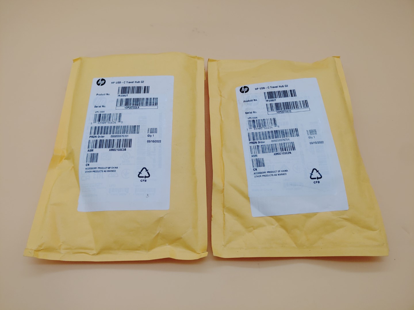 LOT of (2) HP USB-C Travel Hub G2 (7PJ38UT) ✔✔✔✔