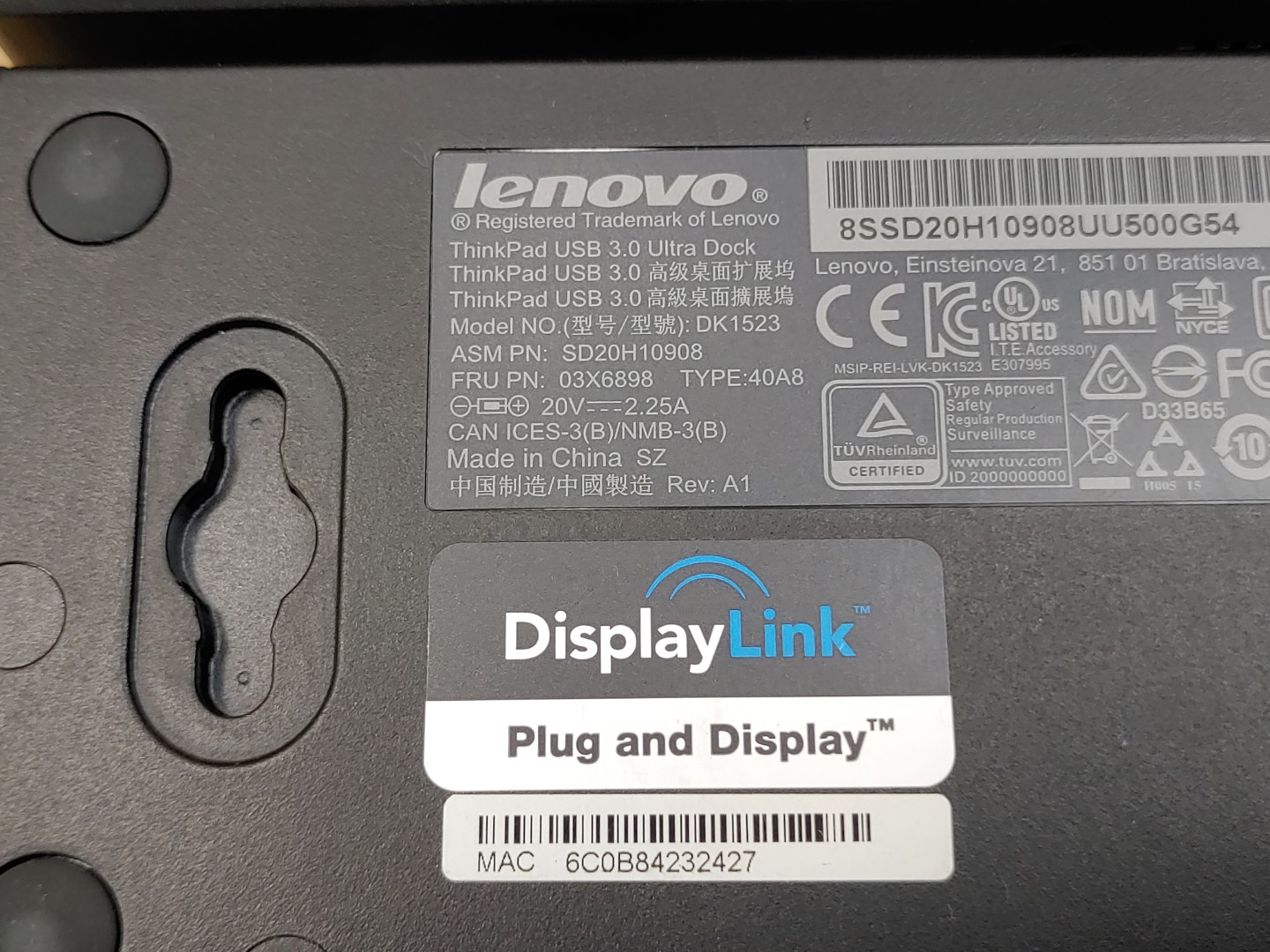 LOT of (4) Lenovo ThinkPad USB 3.0 Ultra Dock DK1523 03X6898 ✔✔✔ **NO A/C** - Image 7