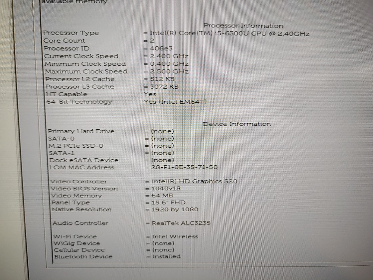 Dell Latitude E5570 15.6-inch Intel i5-6300U✔ **NO RAM/ NO HDD/ NO BATT/ NO AC** - Image 11