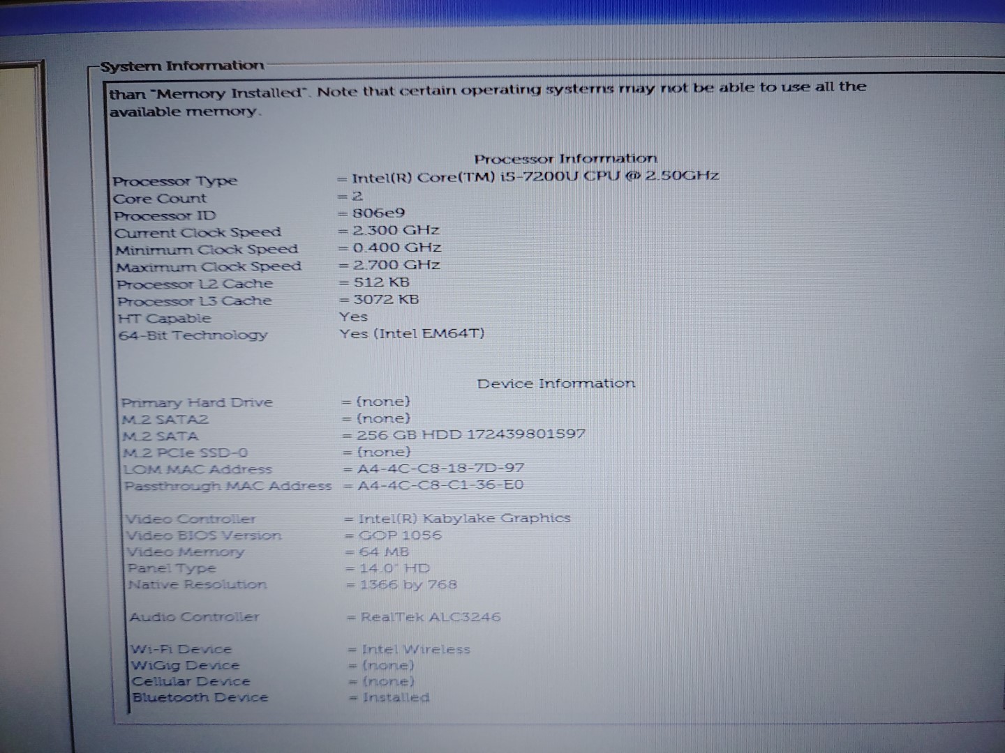 Dell Latitude 5480 14" i5-7200U✔8GB RAM✔256GB SSD✔ *NO BATT/NO OS/NO AC* *READ** - Image 11
