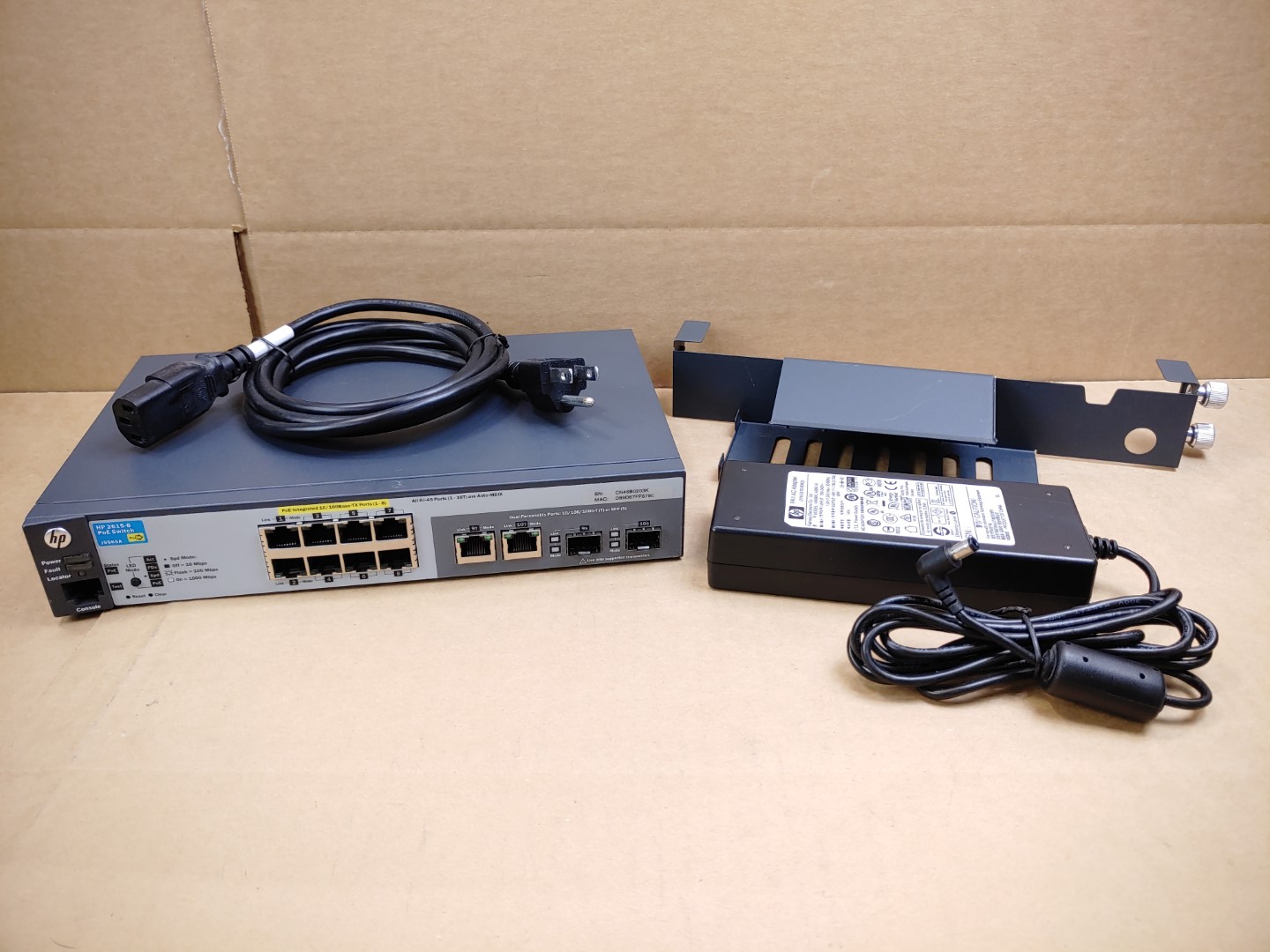 HP ProCurve 2615-8 PoE Switch J9565A w/ PSU + Shelf Bundle ✔✔✔