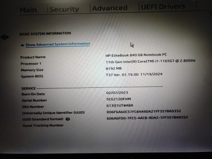 HP EliteBook 840 G8 14" Intel i7-1165G7✔8GB✔*NO SSD/NO AC* *SCREEN ISSUE* *READ* - Image 12