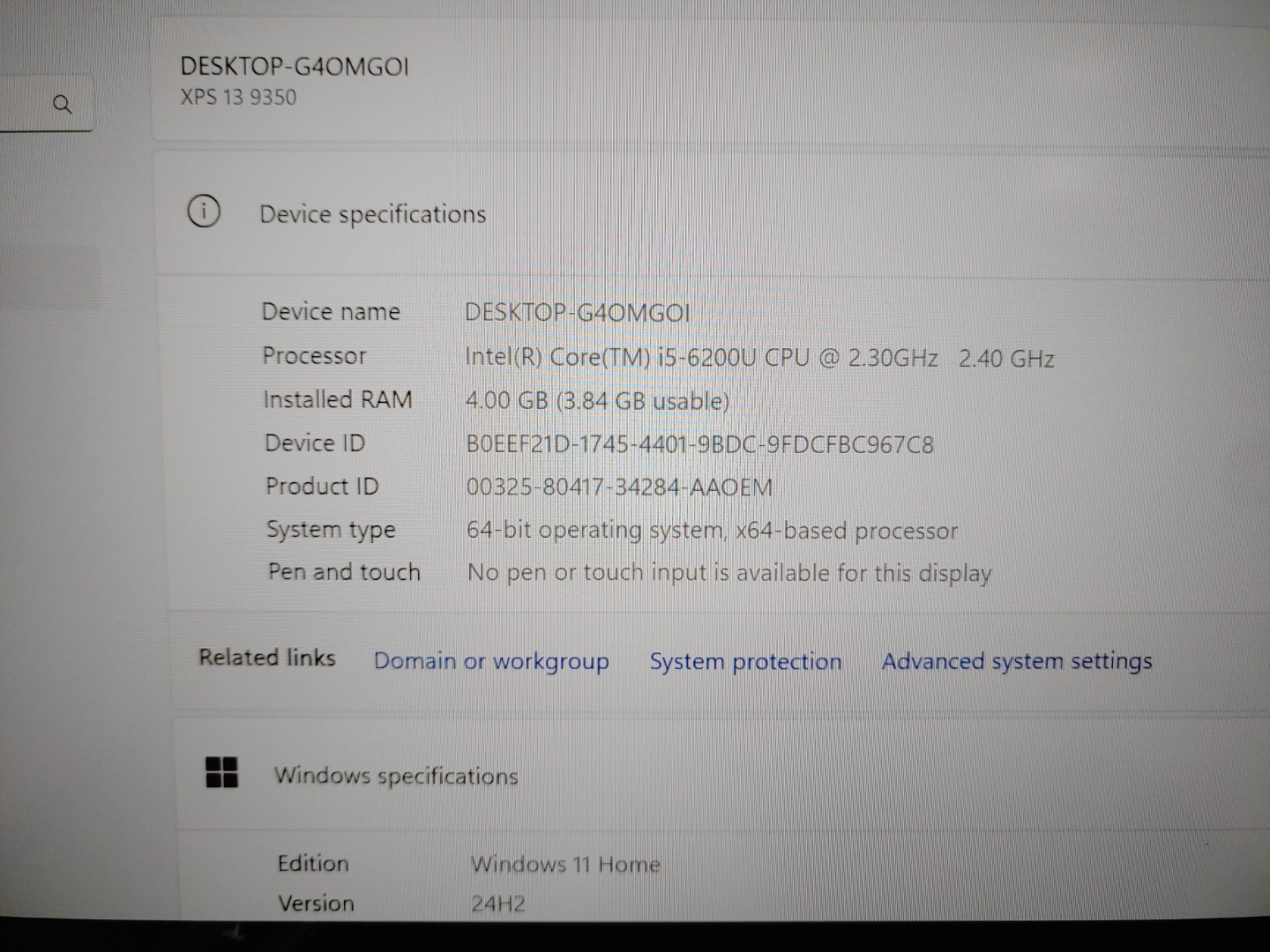 Dell XPS 13 9350 13.3" i5-6200U✔4GB✔128GB SSD✔Win11Home✔ **NO BATT / NO AC** - Image 8