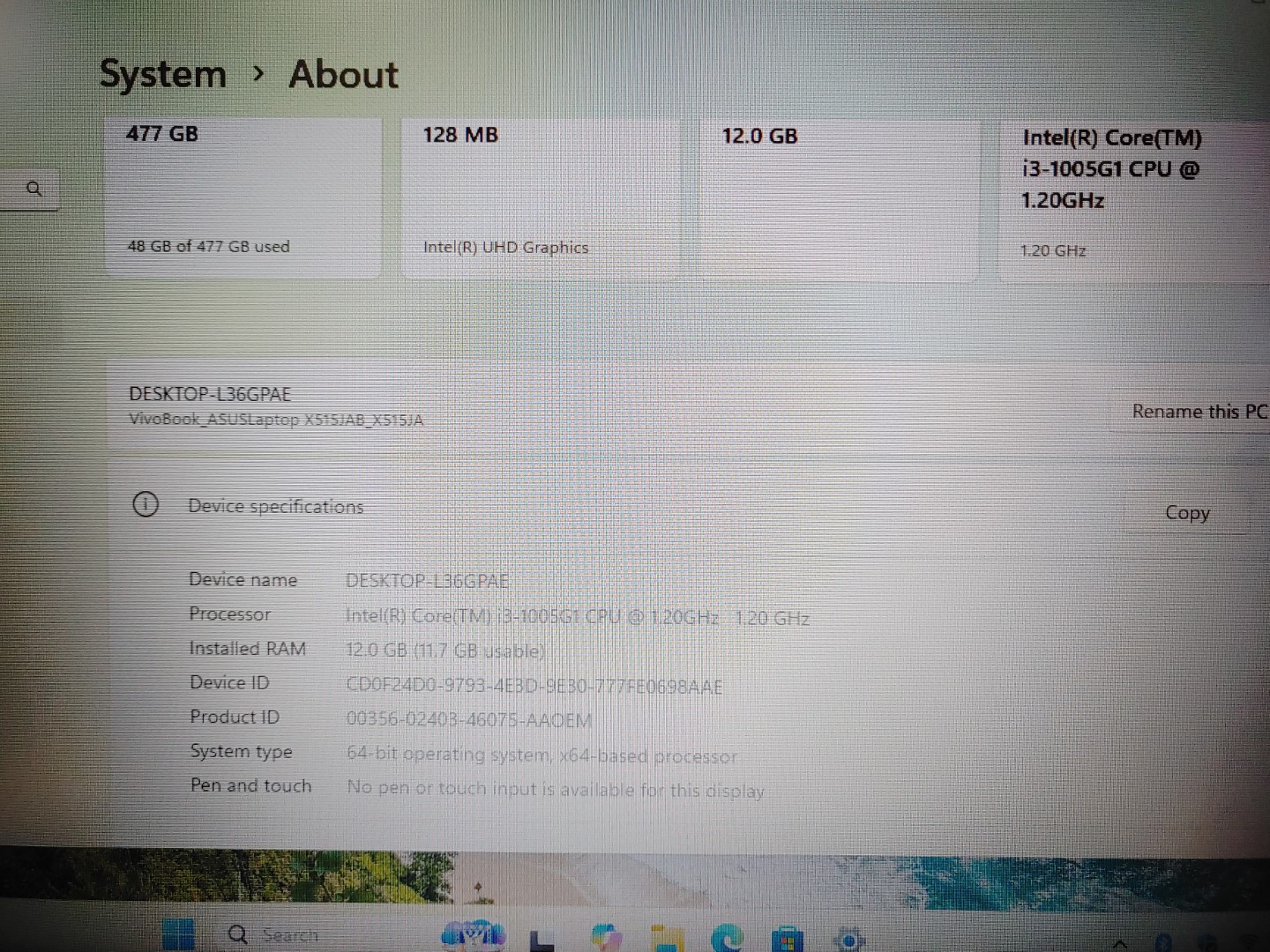 Asus VivoBook X515J 15.6" Intel i3-1005G1✔12GB RAM✔512GB SSD✔Win11Home✔ *NO A/C* - Image 9