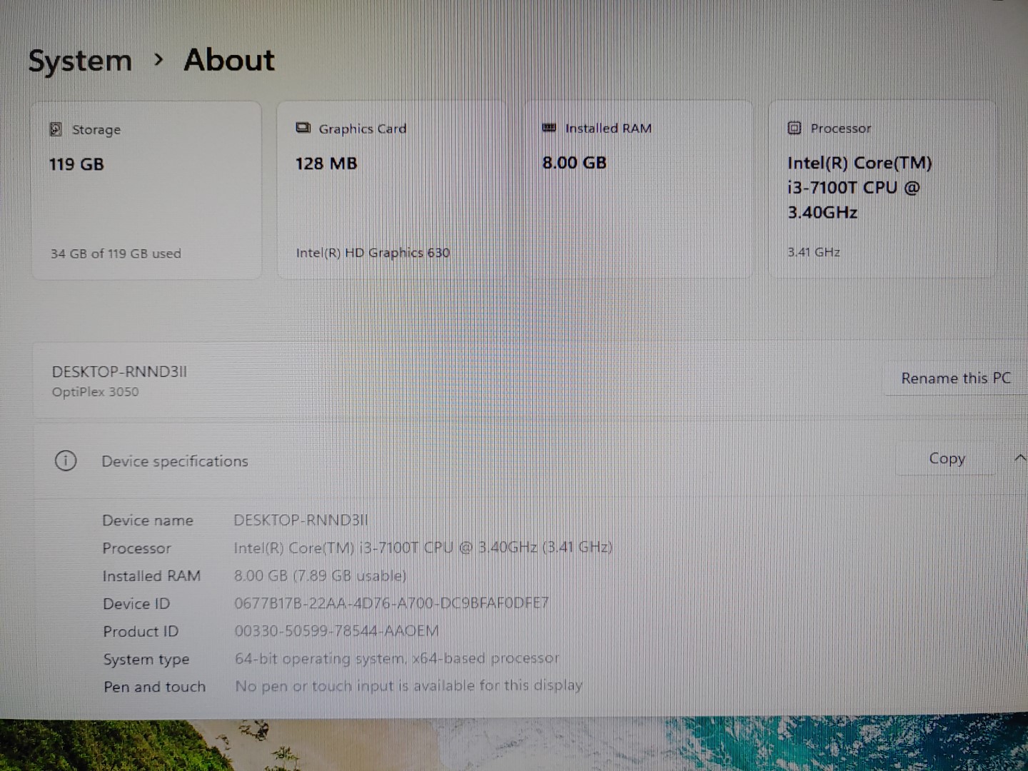 LOT of (2) Dell OptiPlex 3050 Micro i3-7100T✔8GB✔128GB SSD✔Win11Pro✔ **NO A/C** - Image 7