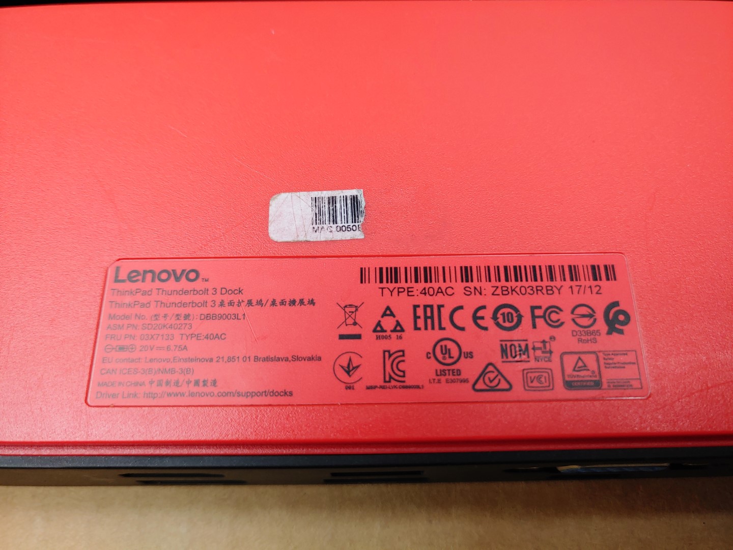 LOT of (2) Lenovo ThinkPad Thunderbolt 3 Dock ✔40AC✔SD20K40273✔ *NO A/C* - Image 8